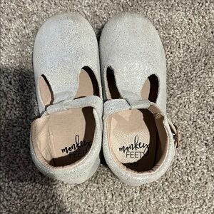 Monkey Feet Soft Silver Kids Dress Shoes